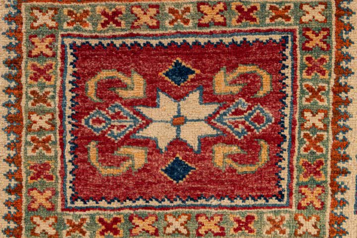 3' 5 x 5' 9 Hand Knotted Kazak Wool Rug