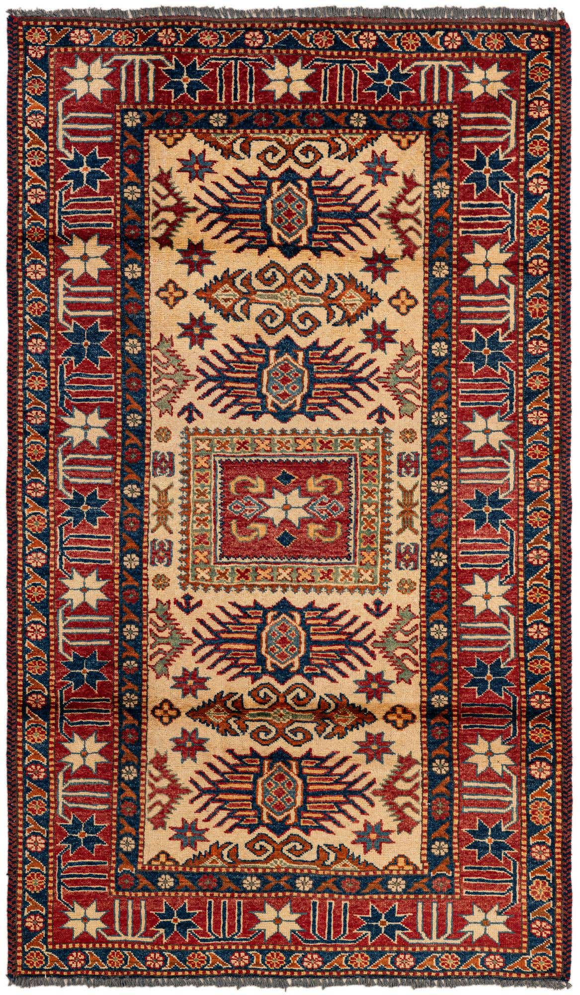3' 5 x 5' 9 Hand Knotted Kazak Wool Rug