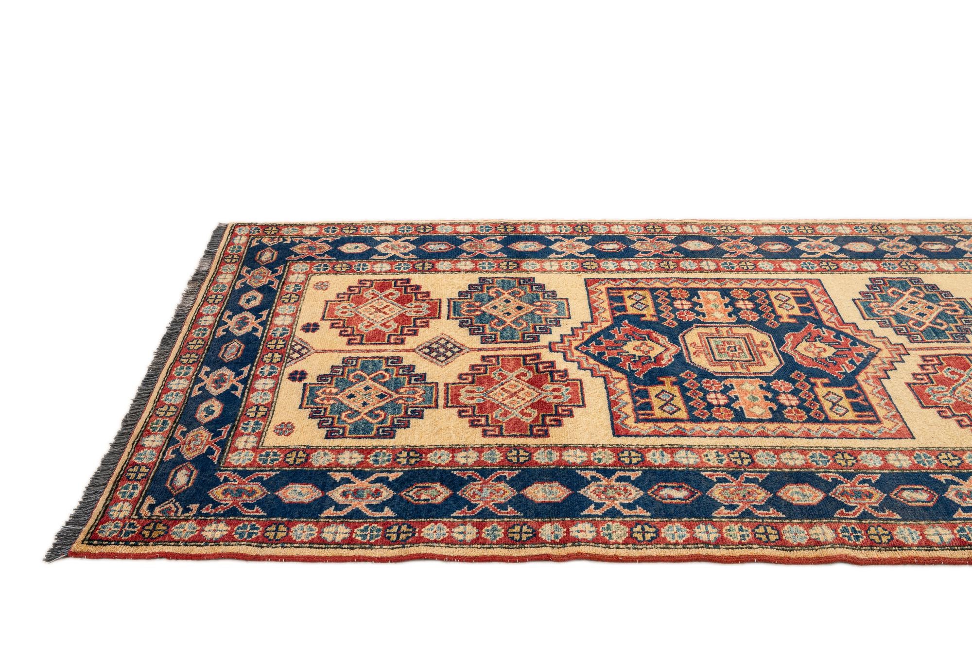 3' 4 x 5' 6 Hand Knotted Kazak Wool Rug