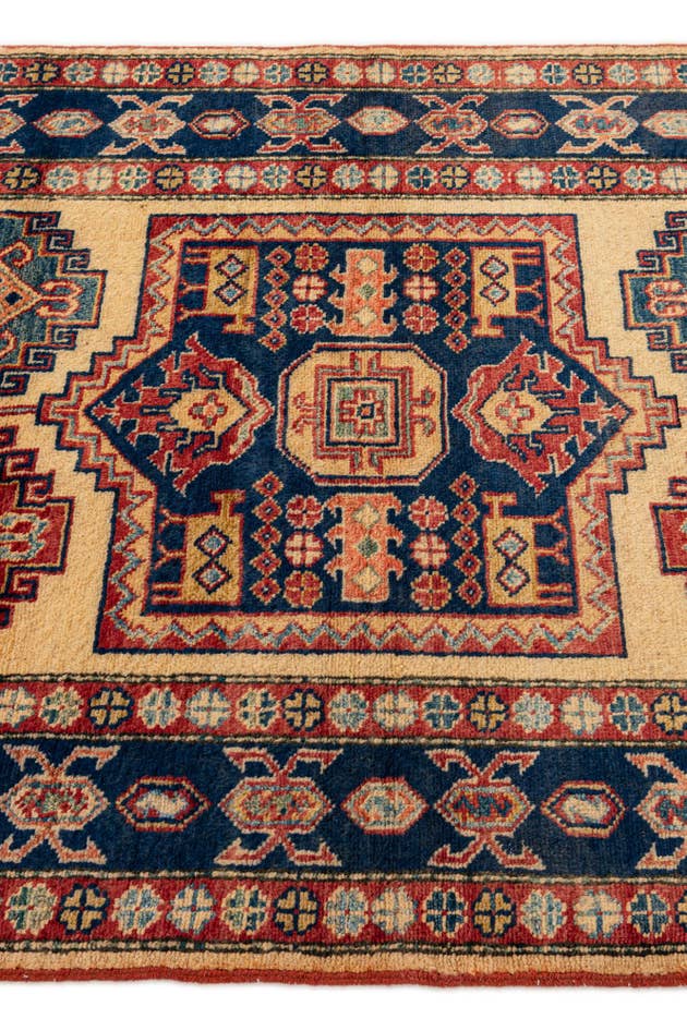 Detail image of 3' 4 x 5' 6 Hand Knotted Kazak Wool Rug