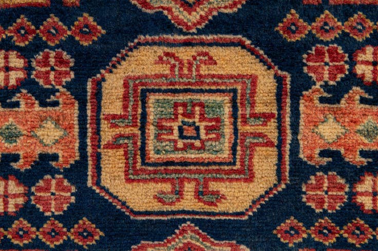 Detail image of 3' 4 x 5' 6 Hand Knotted Kazak Wool Rug