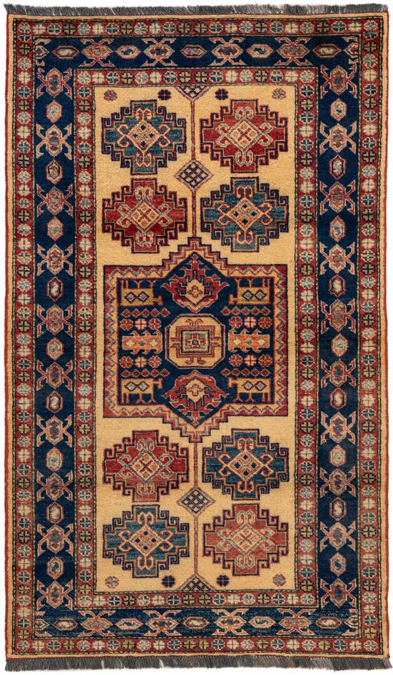 Detail image of 3' 4 x 5' 6 Hand Knotted Kazak Wool Rug