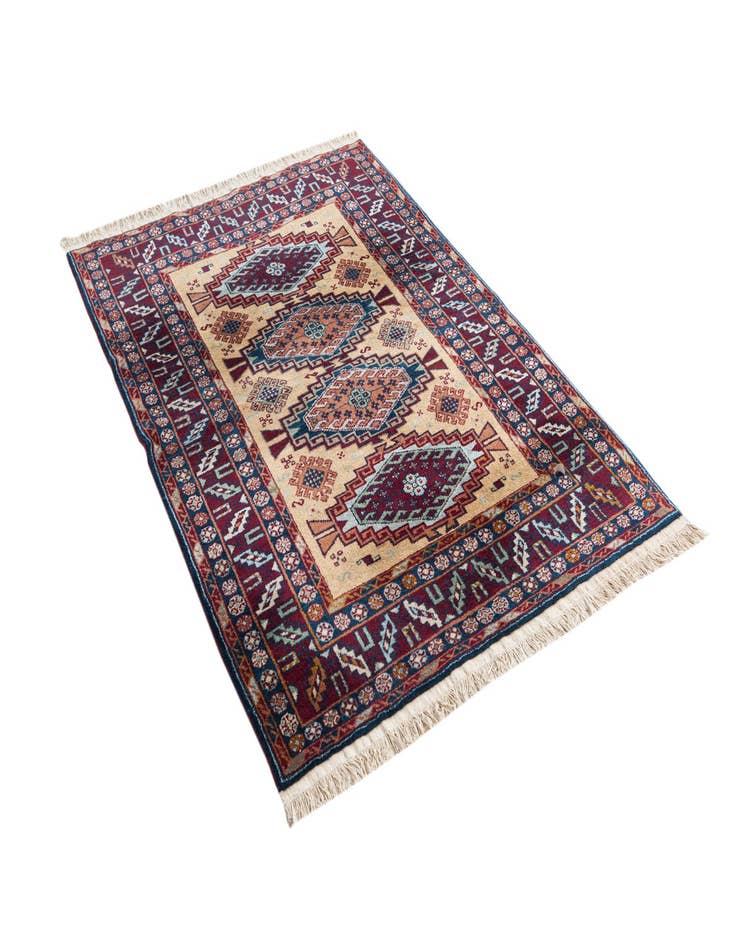 Detail image of 4' 1 x 6'  Hand Knotted Kazak Wool Rug