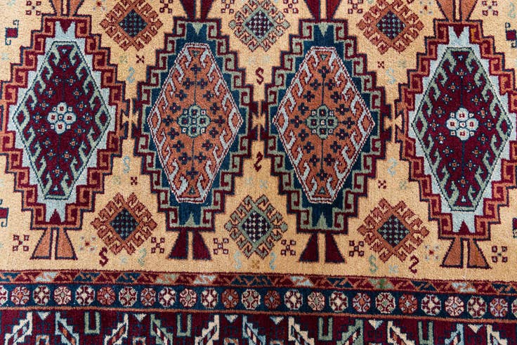 Detail image of 4' 1 x 6' Hand Knotted Kazak Wool Rug