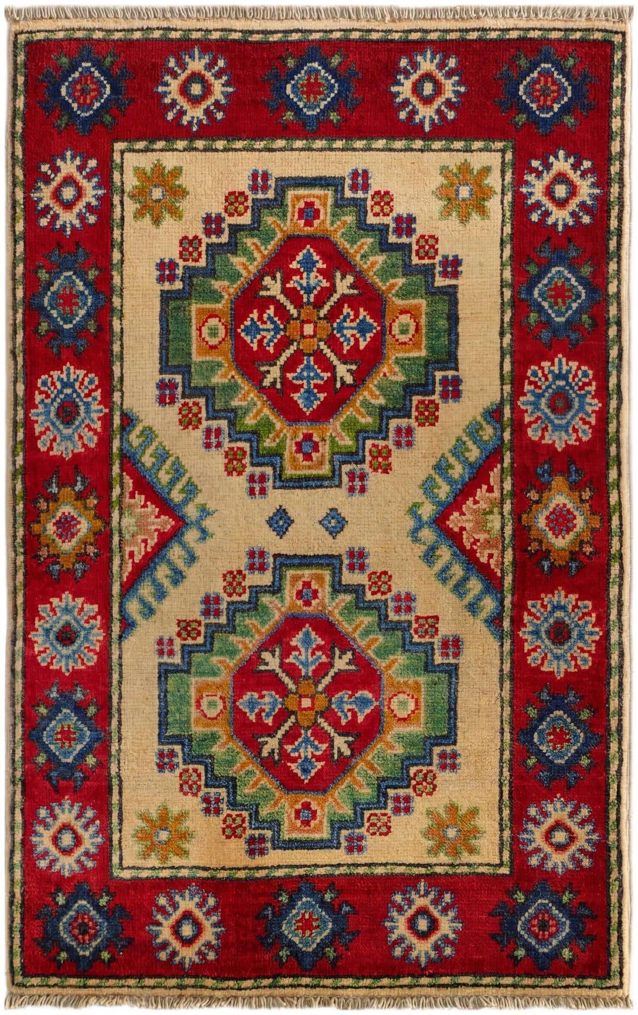 2' x 3' 2 Hand Knotted Kazak Rug