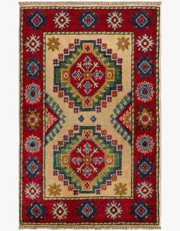 2' x 3' 2 Hand Knotted Kazak Rug