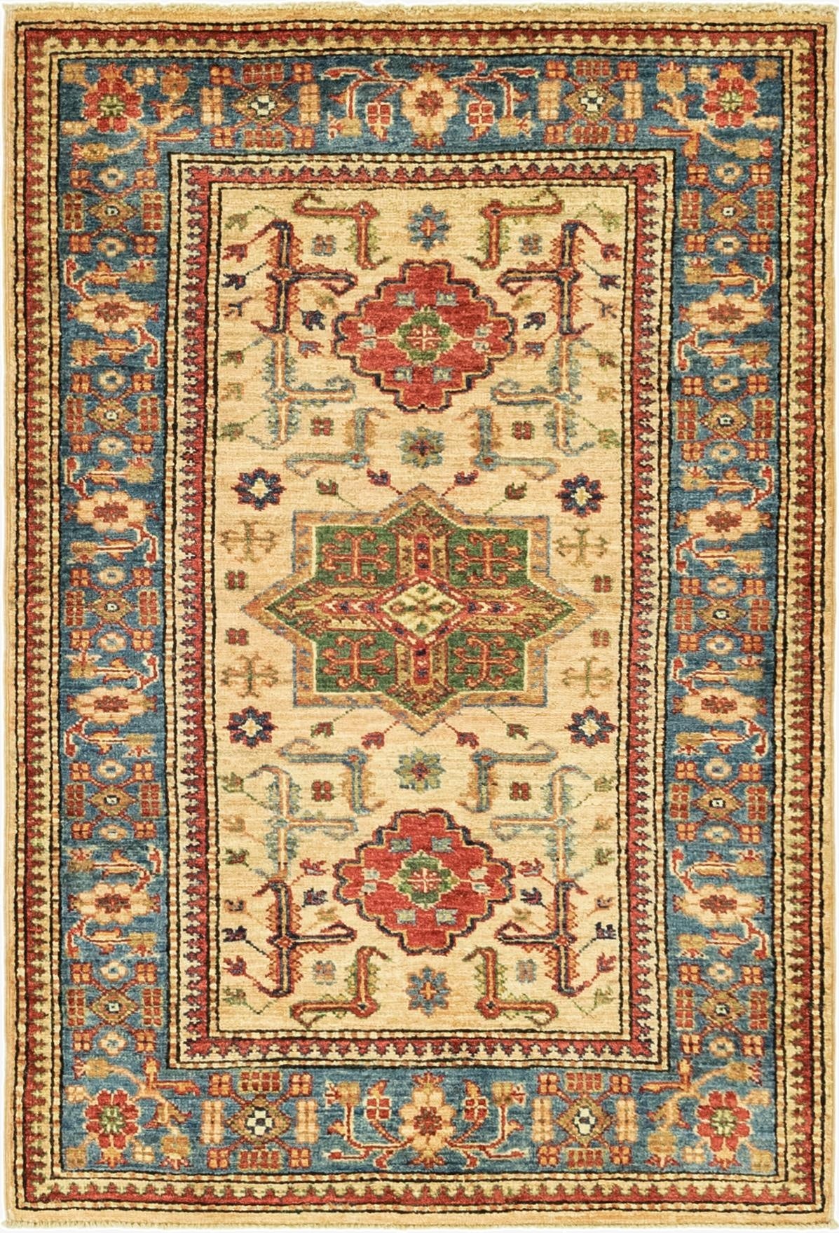 2' 10 x 4' 3  Hand Knotted Kazak Oriental Rug