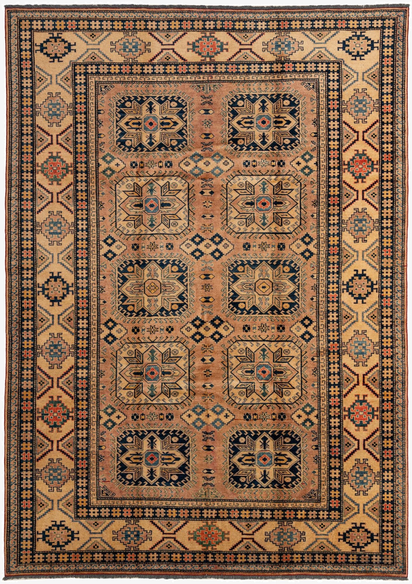 7' 3 x 10' 1  Hand Knotted Kazak Wool Rug