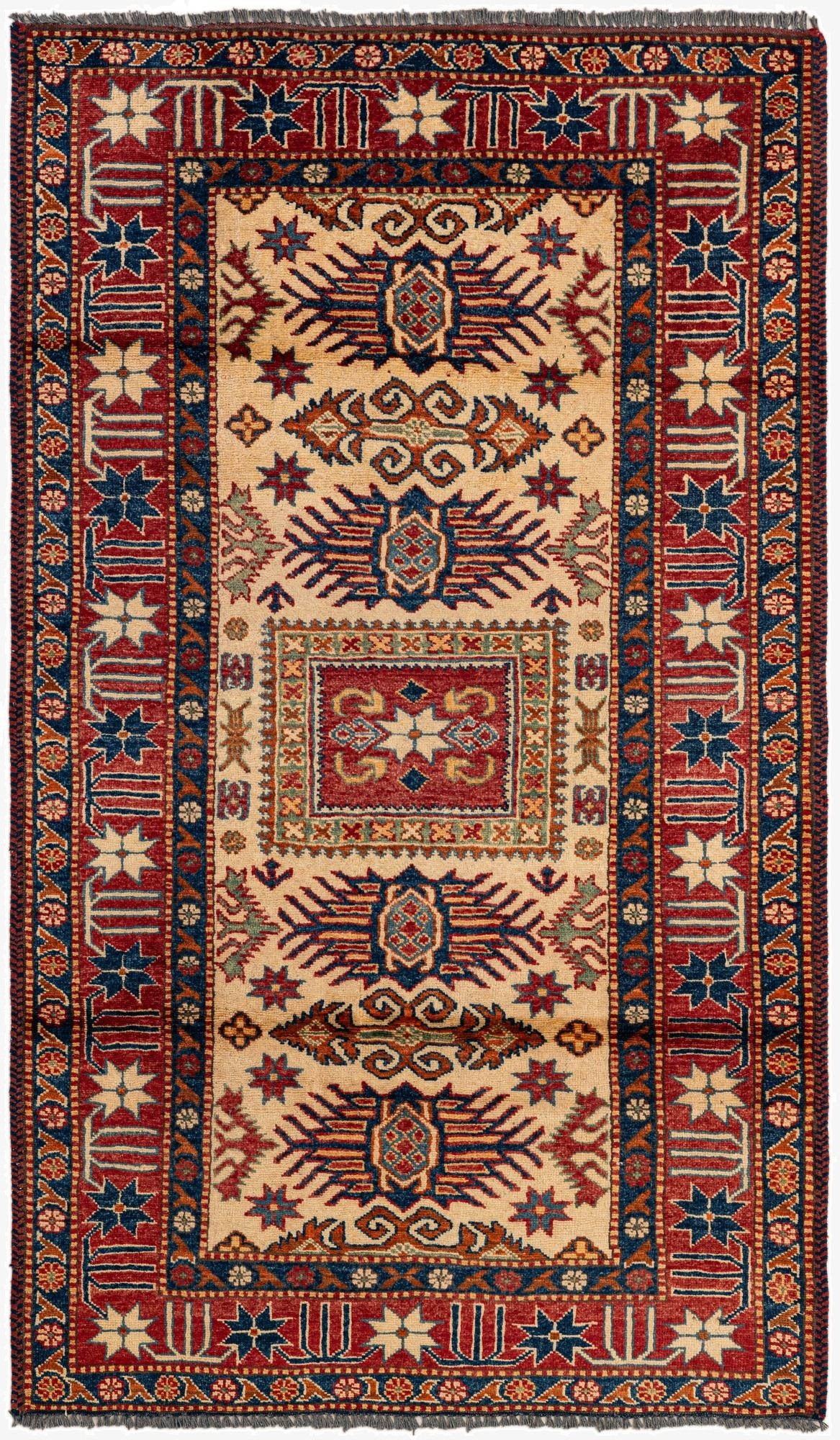 3' 5 x 5' 9  Hand Knotted Kazak Wool Rug