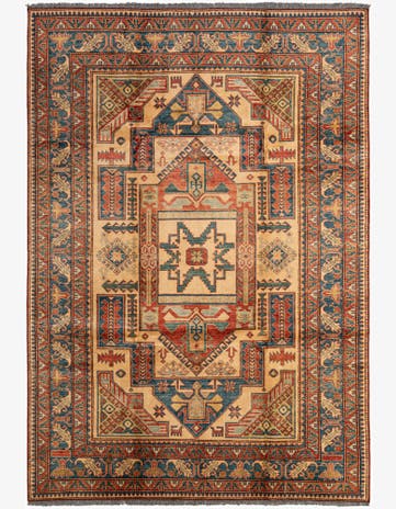 6' 8 x 9' 5 Hand Knotted Kazak Wool Rug