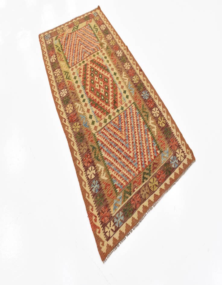 Detail image of 3' 6 x 6' 8  Hand Woven Kilim Maymana Wool Rug