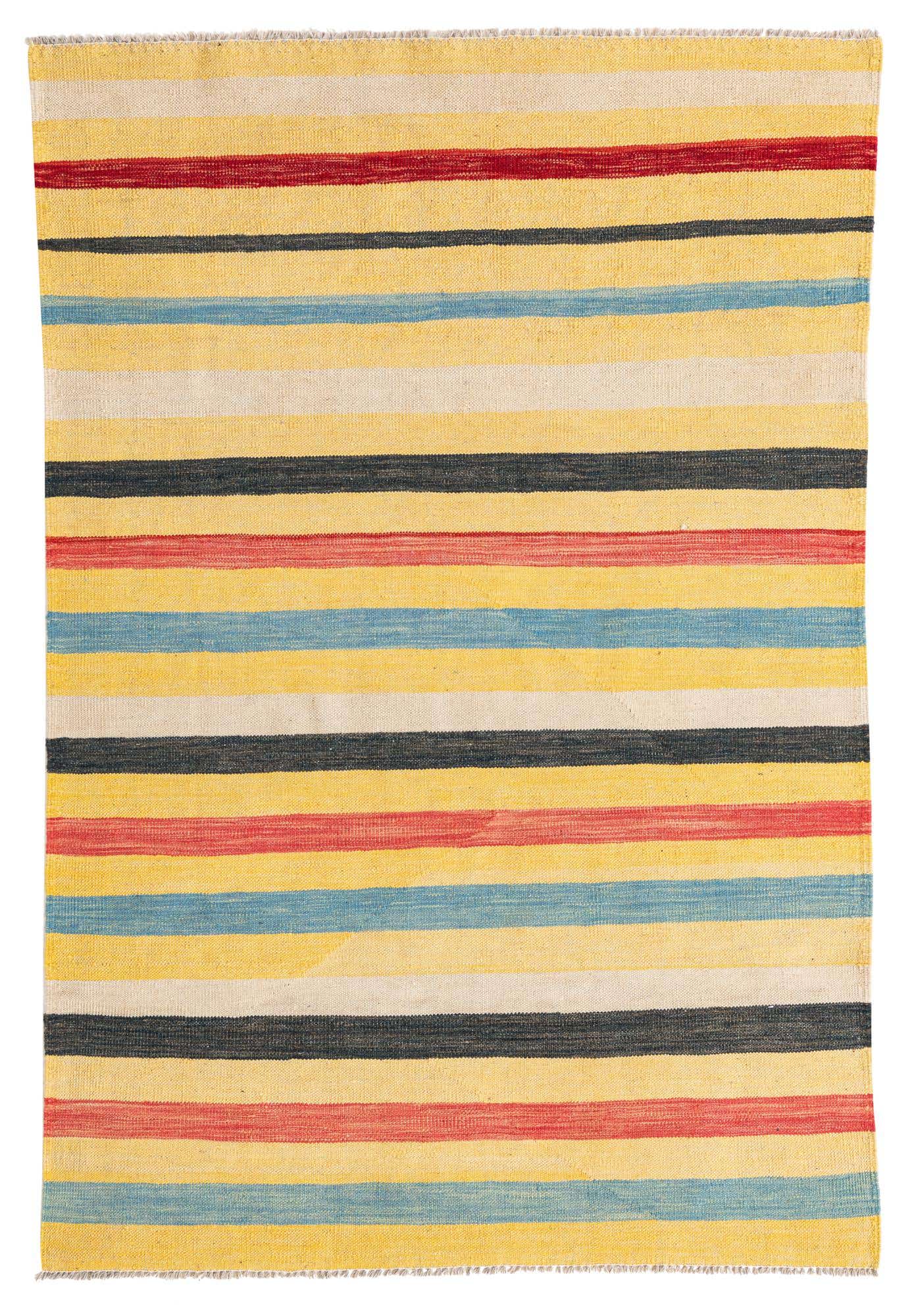 3' 10 x 5' 10 Hand Woven Kilim Maymana Wool Rug