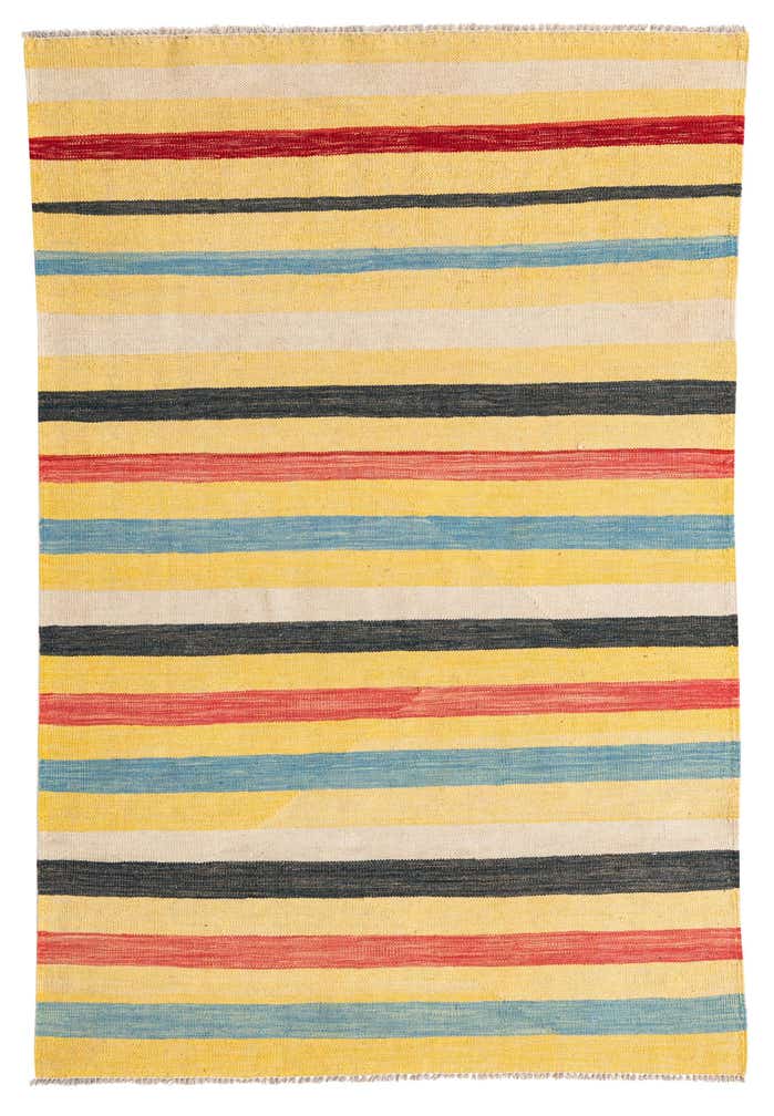 3' 10 x 5' 10 Hand Woven Kilim Maymana Wool Rug