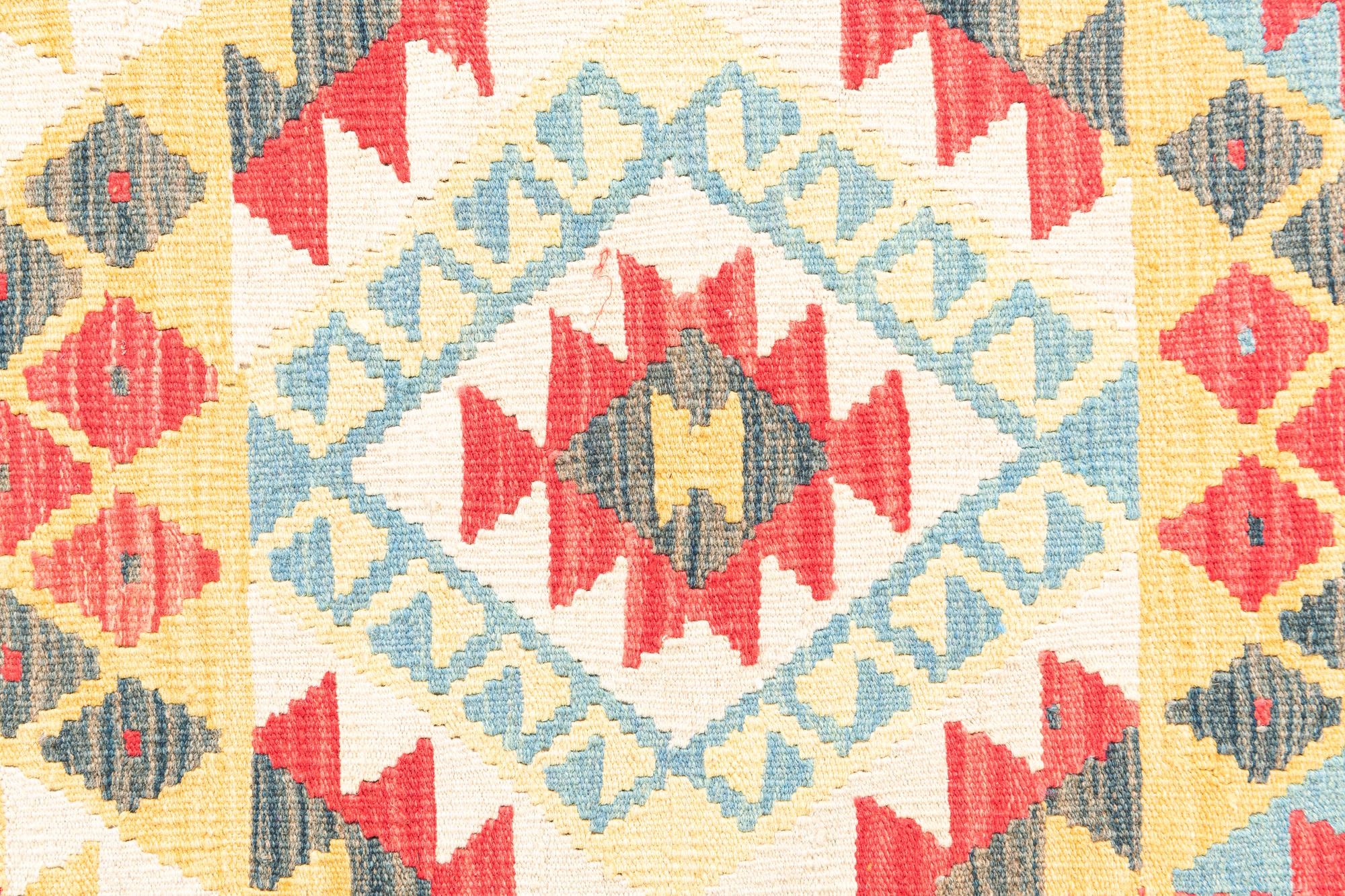 3' 5 x 6' 6 Hand Woven Kilim Maymana Wool Rug