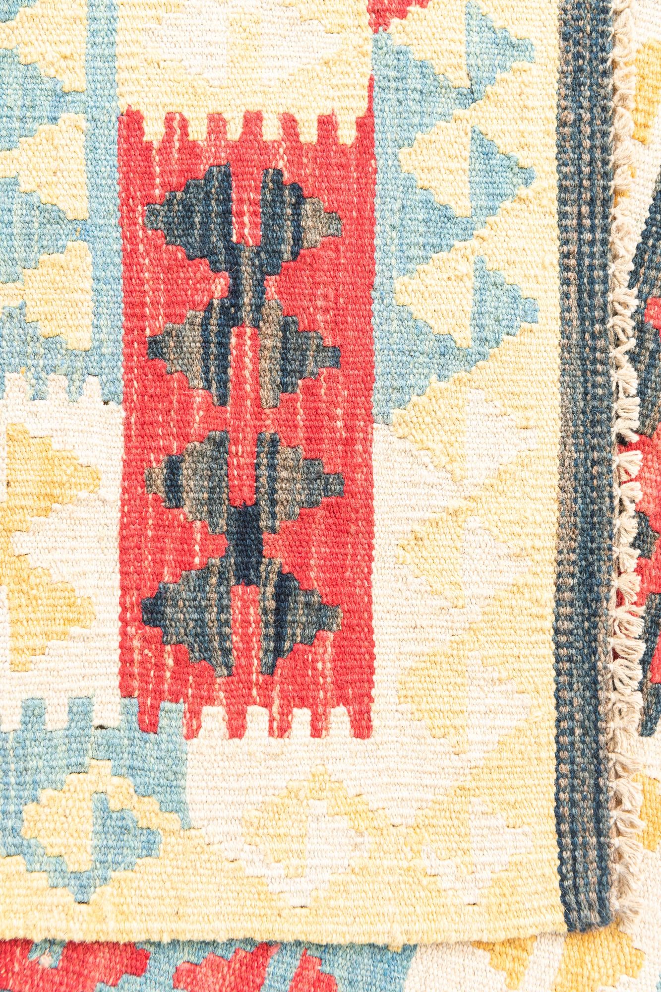 3' 5 x 6' 6 Hand Woven Kilim Maymana Wool Rug
