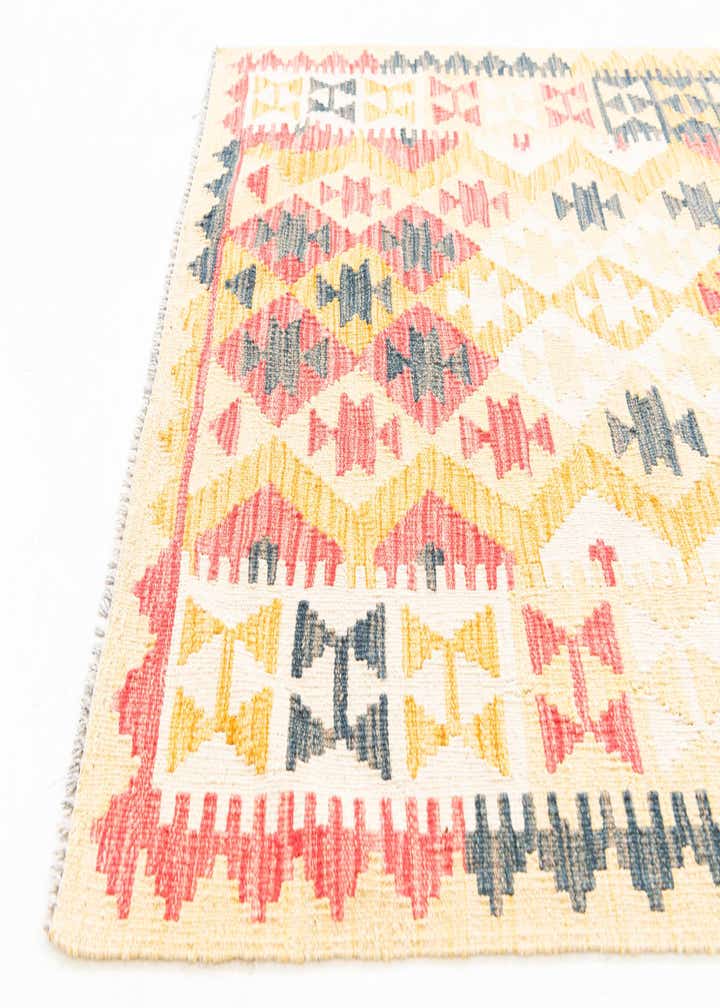 3' 6 x 6' 5 Hand Woven Kilim Maymana Wool Rug