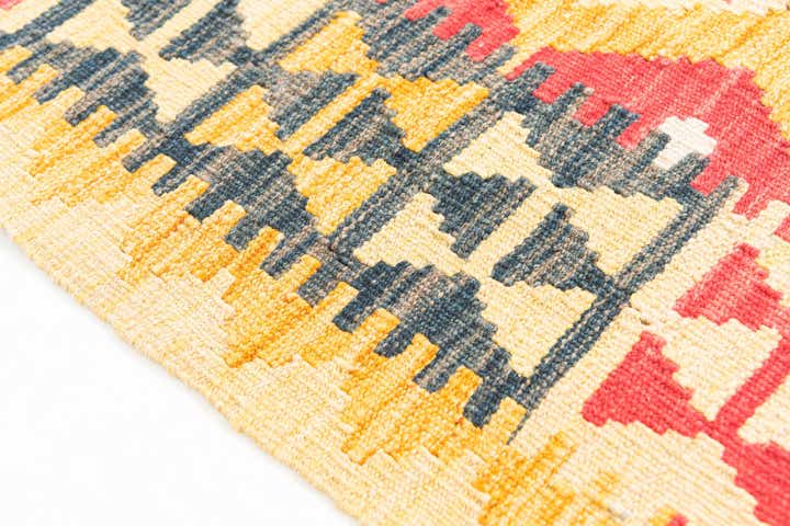 3' 6 x 6' 5 Hand Woven Kilim Maymana Wool Rug