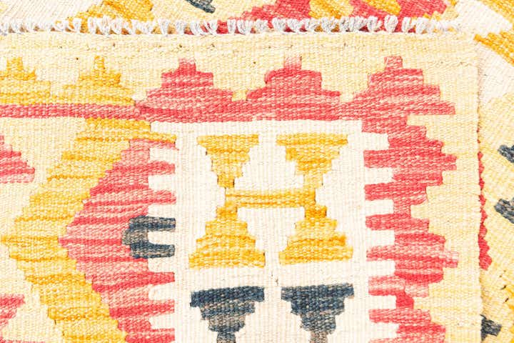 3' 6 x 6' 5 Hand Woven Kilim Maymana Wool Rug