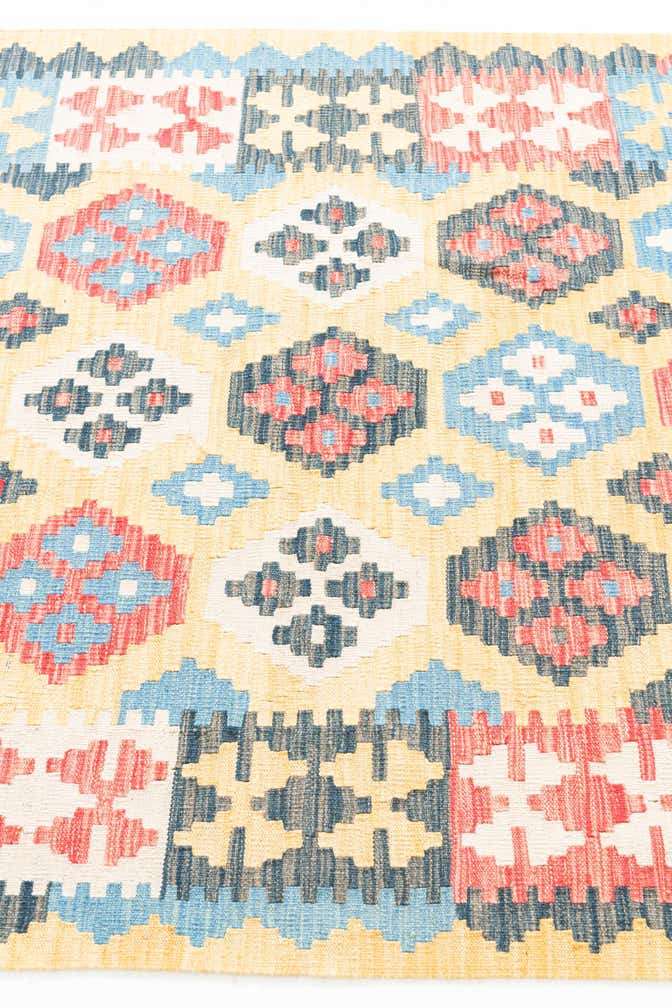 4' 4 x 5' 9 Hand Woven Kilim Maymana Wool Rug