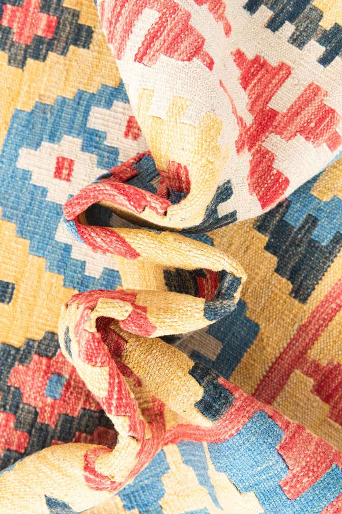 4' 4 x 5' 9 Hand Woven Kilim Maymana Wool Rug