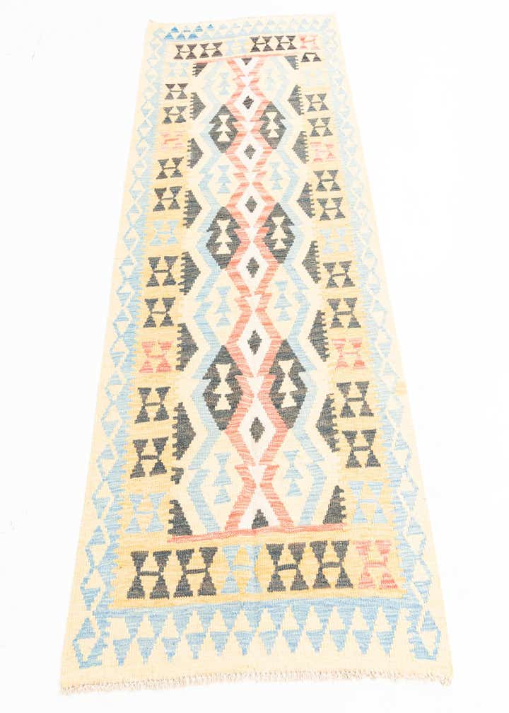 3' 7 x 6' 5 Hand Woven Kilim Maymana Wool Rug