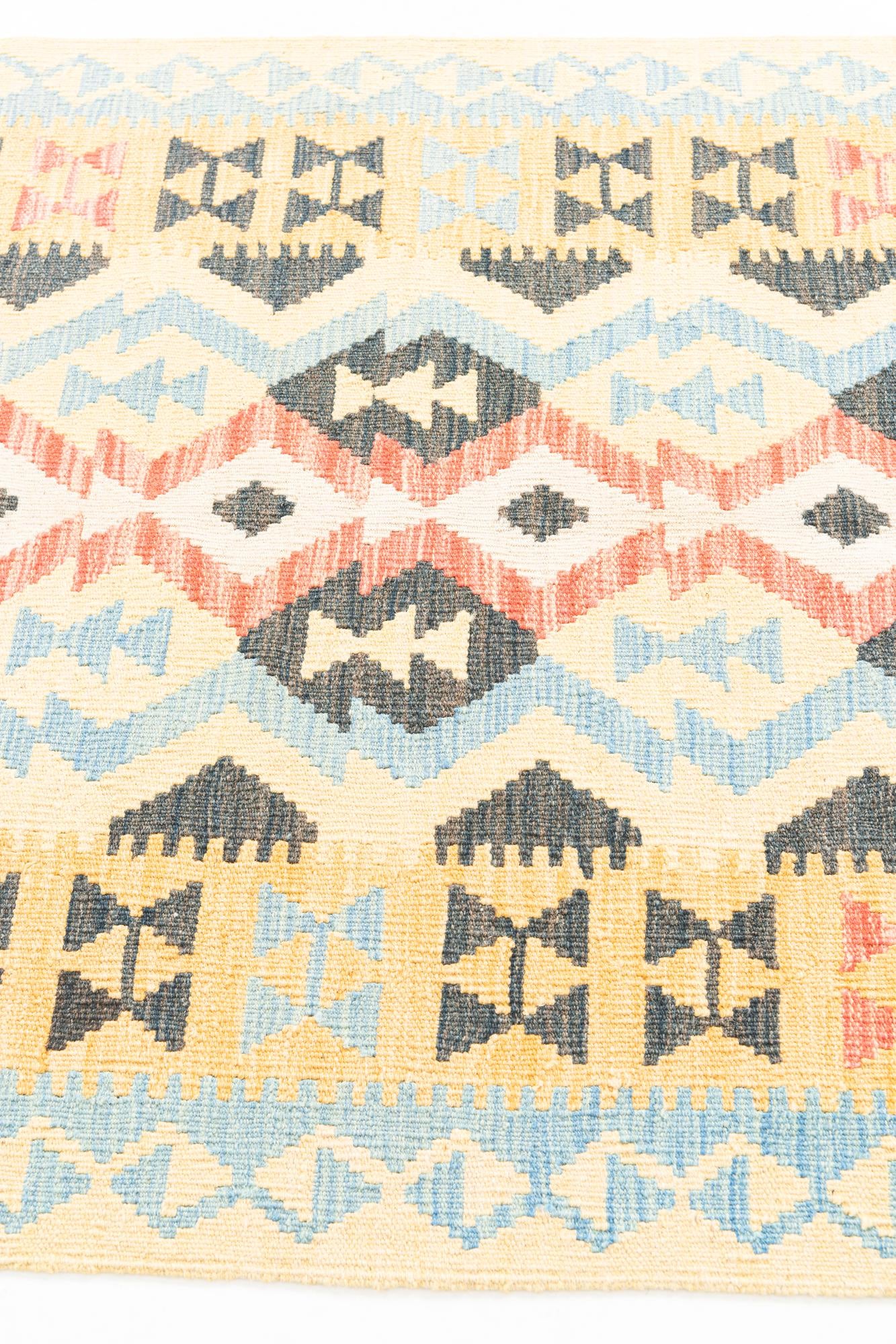 110cm x 195cm Tejido a mano Kilim Maymana Alfombra Lana