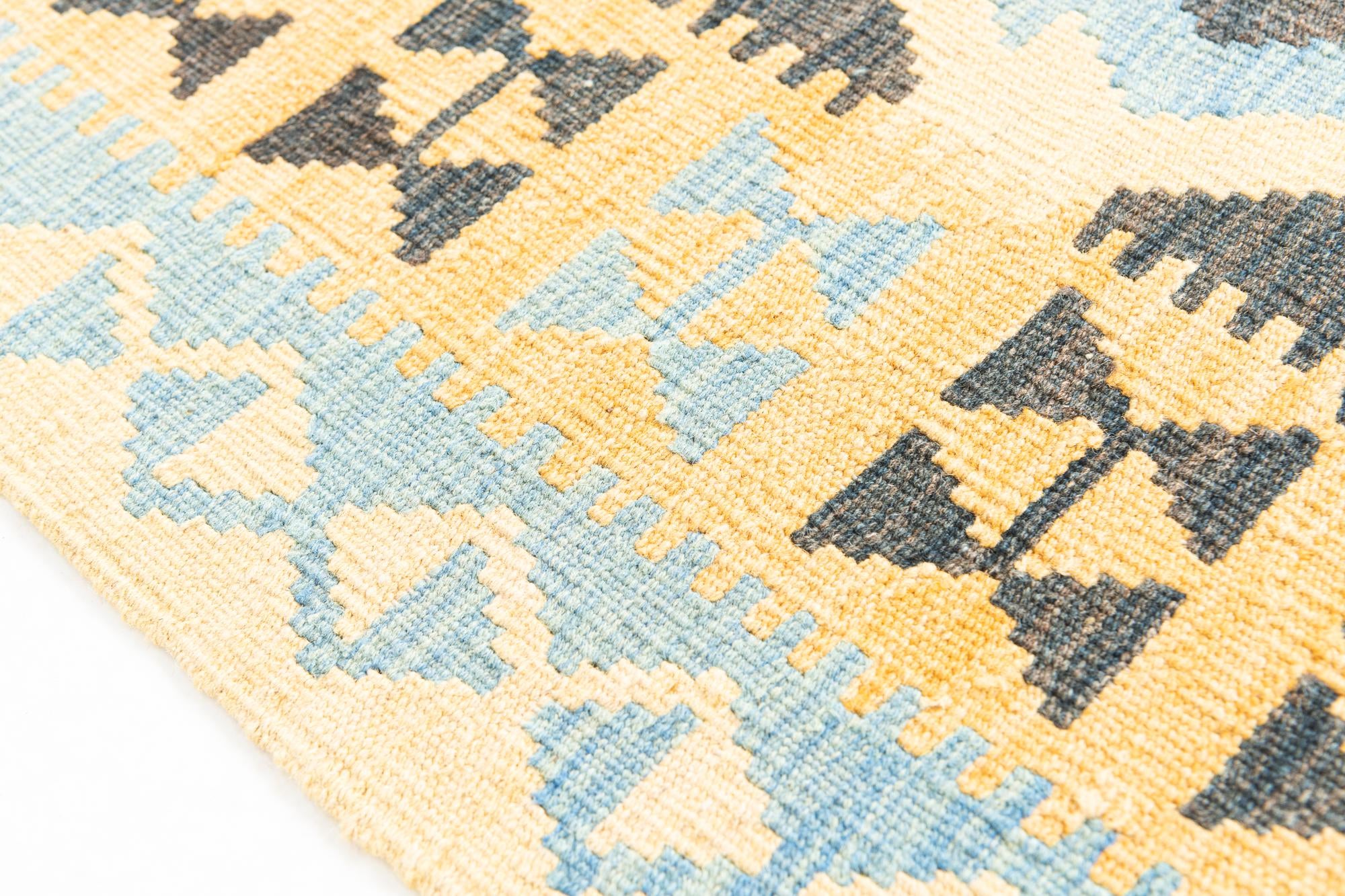 110cm x 195cm Tejido a mano Kilim Maymana Alfombra Lana