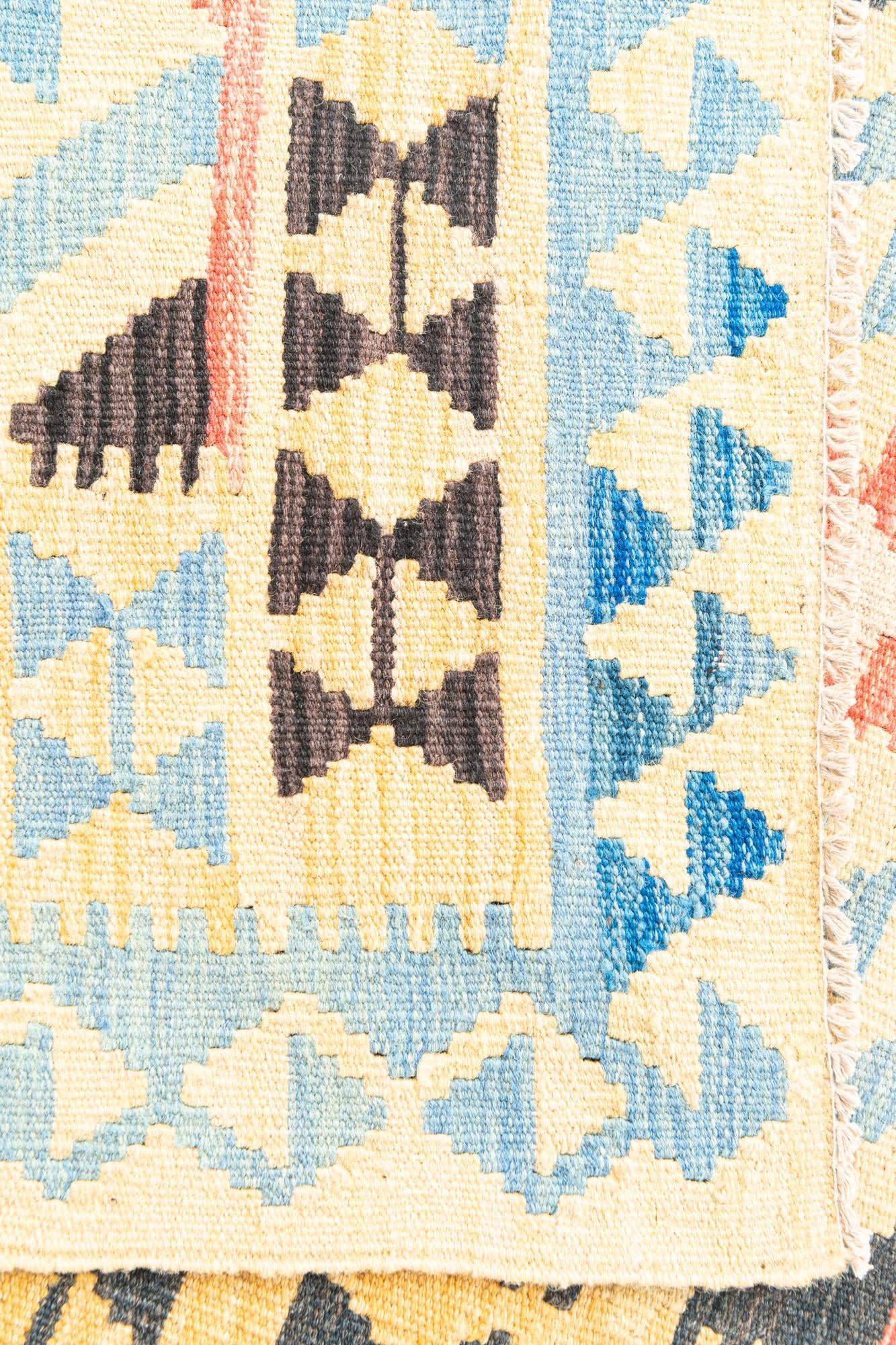 110cm x 195cm Tejido a mano Kilim Maymana Alfombra Lana