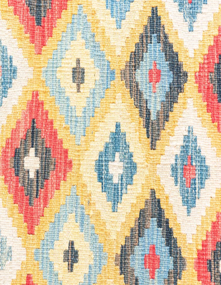 Detail image of 4' 2 x 5' 10  Hand Woven Kilim Maymana Wool Rug