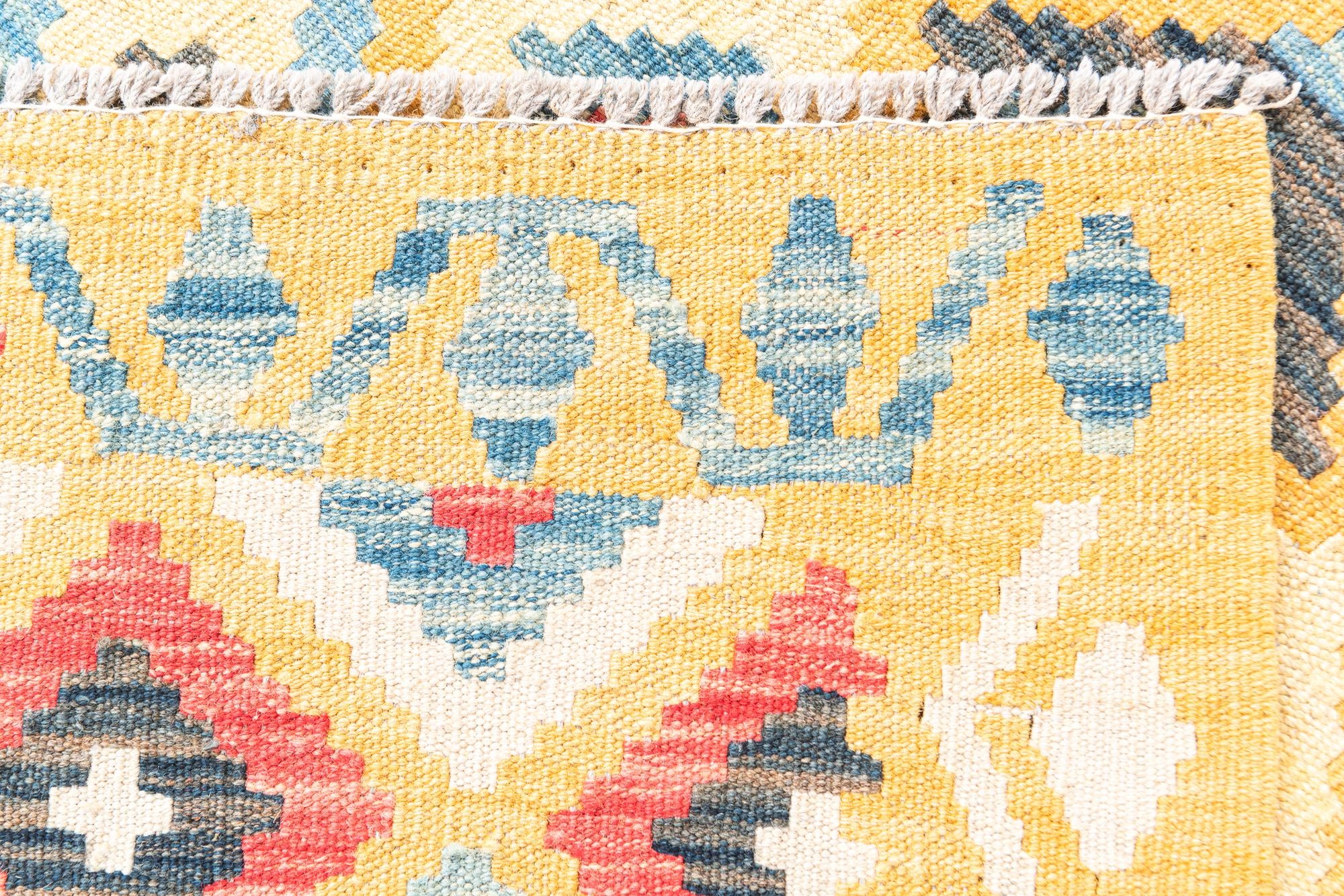 4' 2 x 5' 10 Hand Woven Kilim Maymana Wool Rug