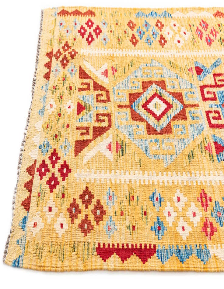Detail image of 3' 7 x 6' 5  Hand Woven Kilim Maymana Wool Rug