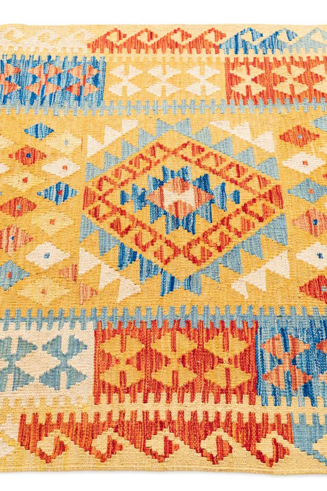 3' 6 x 6' 9 Hand Woven Kilim Maymana Wool Rug