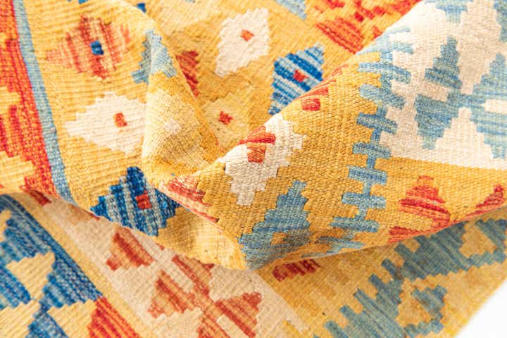 3' 6 x 6' 9 Hand Woven Kilim Maymana Wool Rug