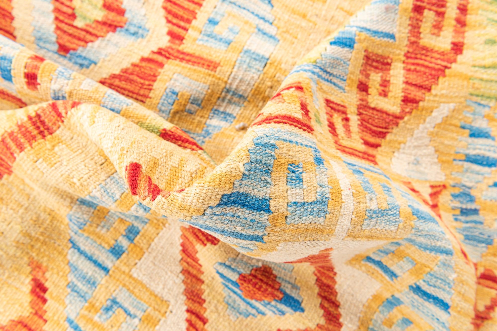 3' 5 x 6' 3 Hand Woven Kilim Maymana Wool Rug