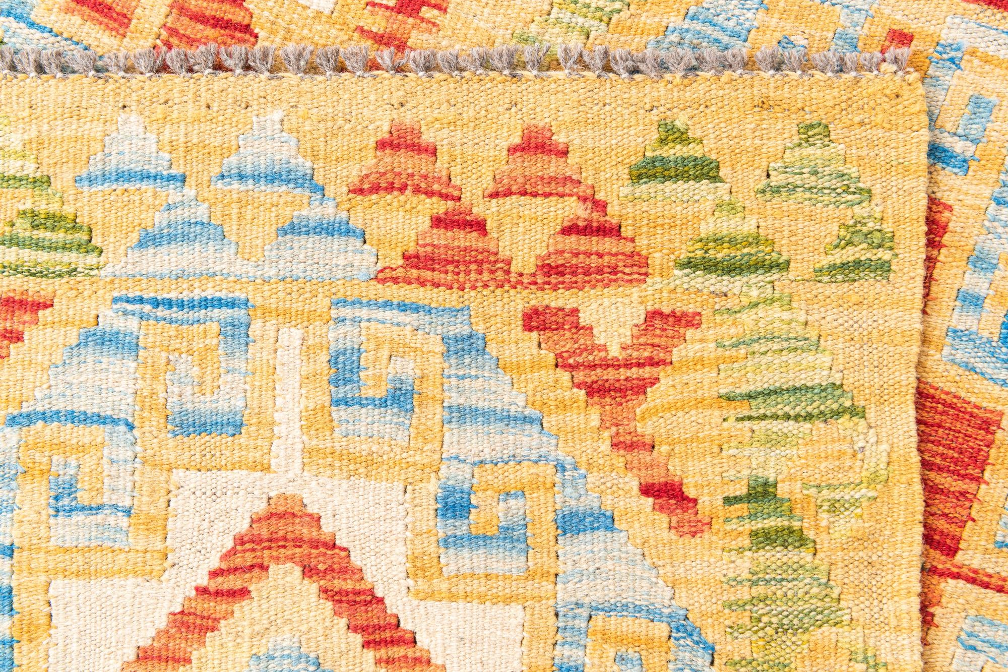 3' 5 x 6' 3 Hand Woven Kilim Maymana Wool Rug