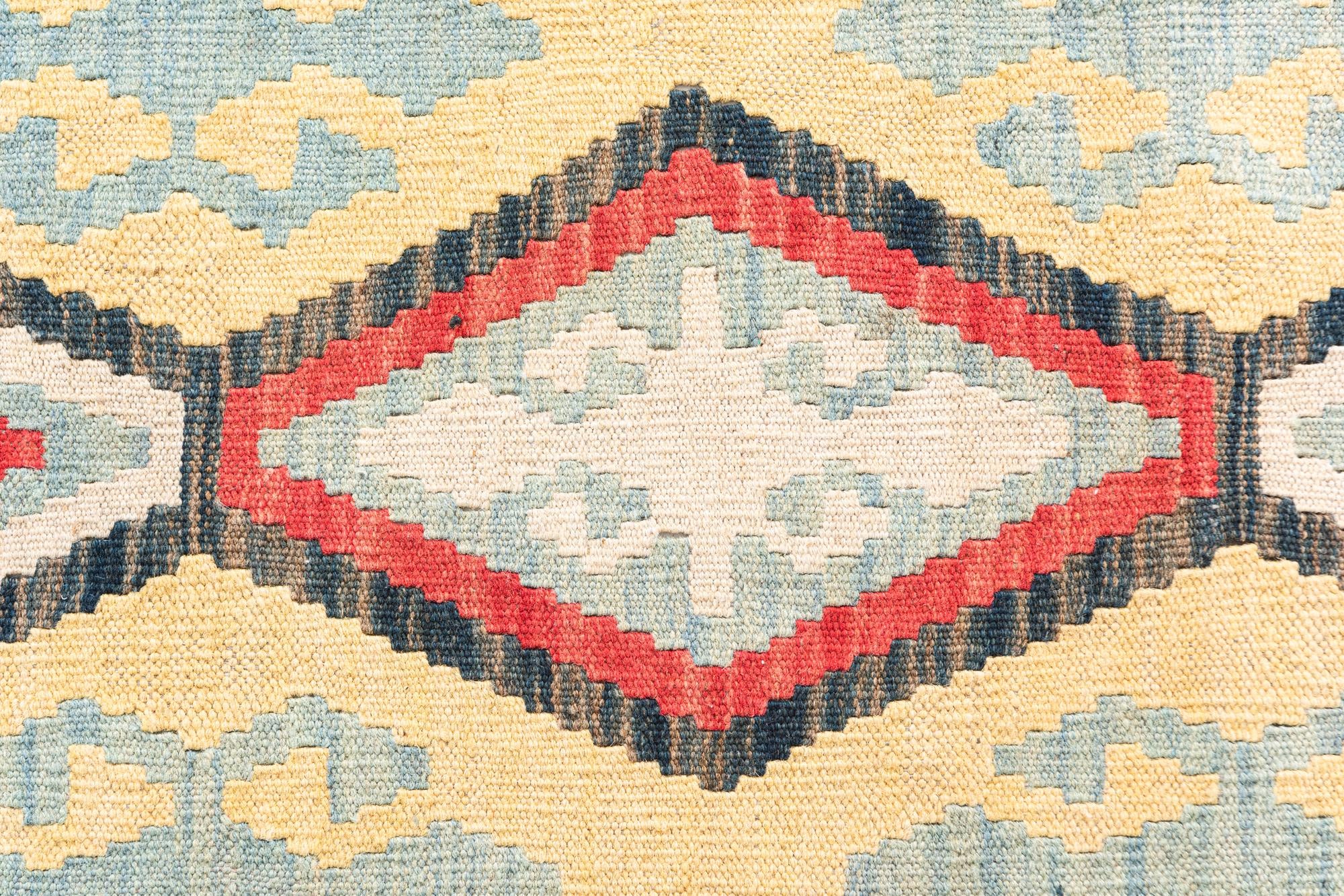 4' 3 x 6' 3 Hand Woven Kilim Maymana Wool Rug