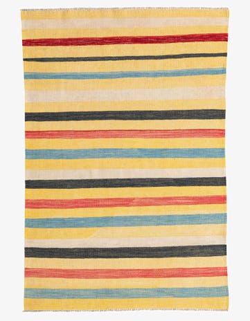3' 10 x 5' 10 Hand Woven Kilim Maymana Wool Rug