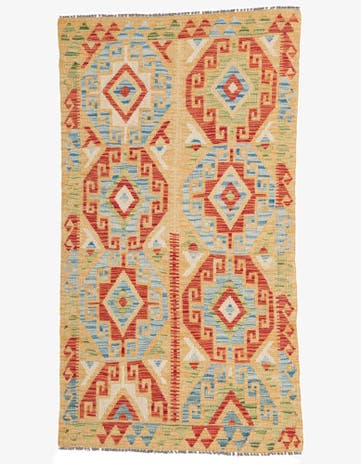 3' 5 x 6' 3 Hand Woven Kilim Maymana Wool Rug