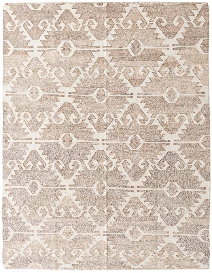 Detail image of 6' 2 x 8' 4 Hand Woven Kilim Modern Wool Rug