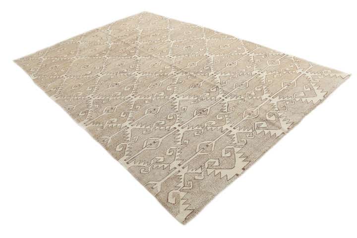 6' 7 x 9' 7 Hand Woven Kilim Modern Wool Rug