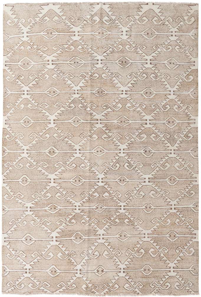 6' 7 x 9' 7 Hand Woven Kilim Modern Wool Rug