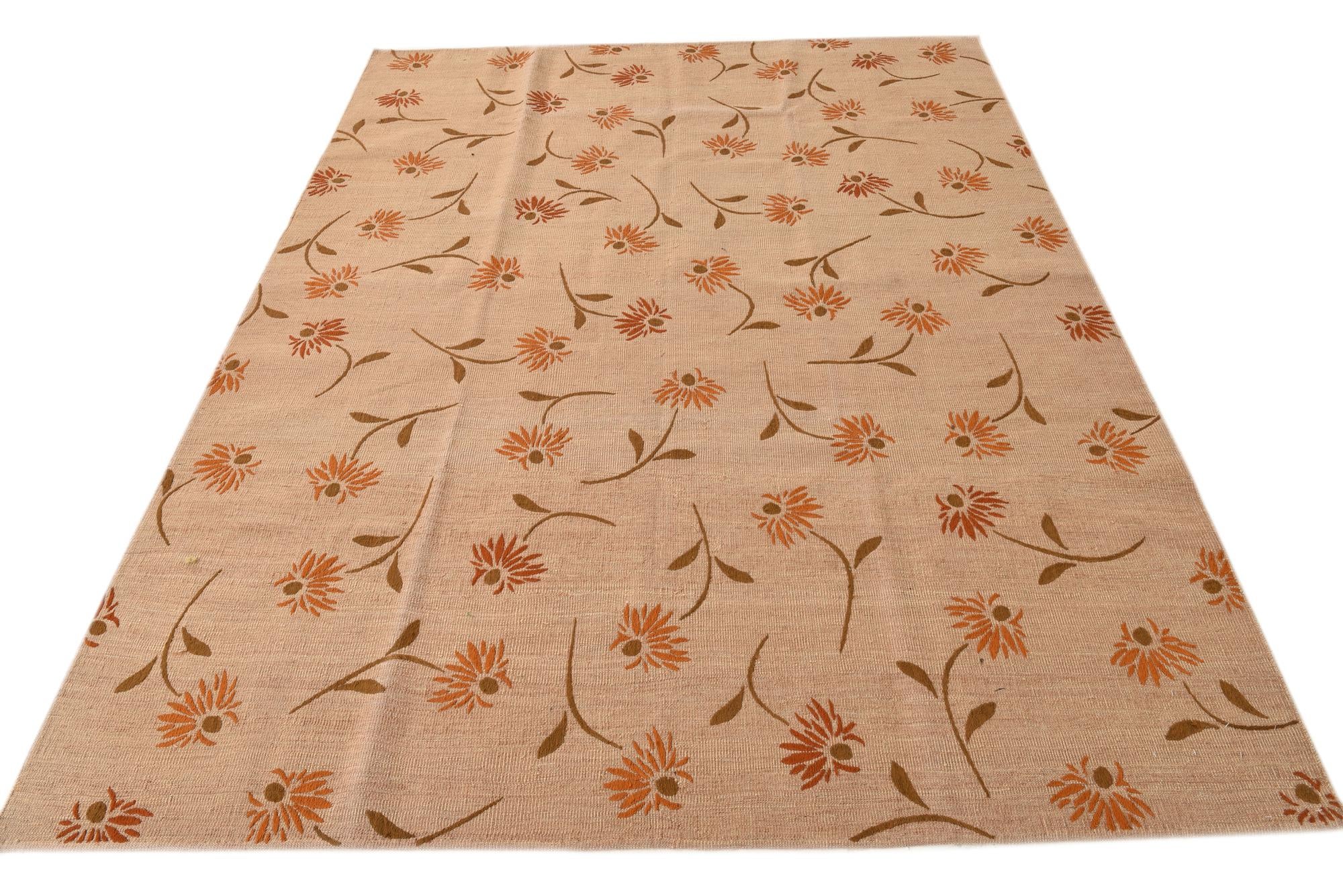 6' x 8' 1 Hand Woven Kilim Modern Rug