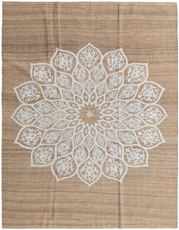 Detail image of 7' 3 x 9' 7 Hand Woven Kilim Modern Wool Rug