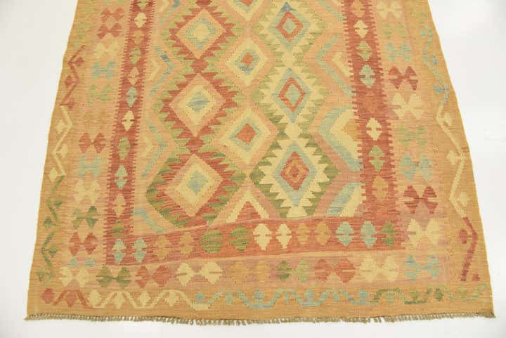 4' 9 x 6' 6 Hand Woven Kilim Waziri Wool Rug