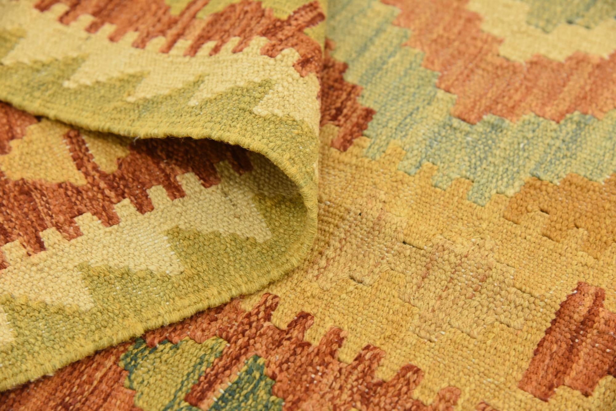 3' 10 x 5' 10 Hand Woven Kilim Waziri Wool Rug