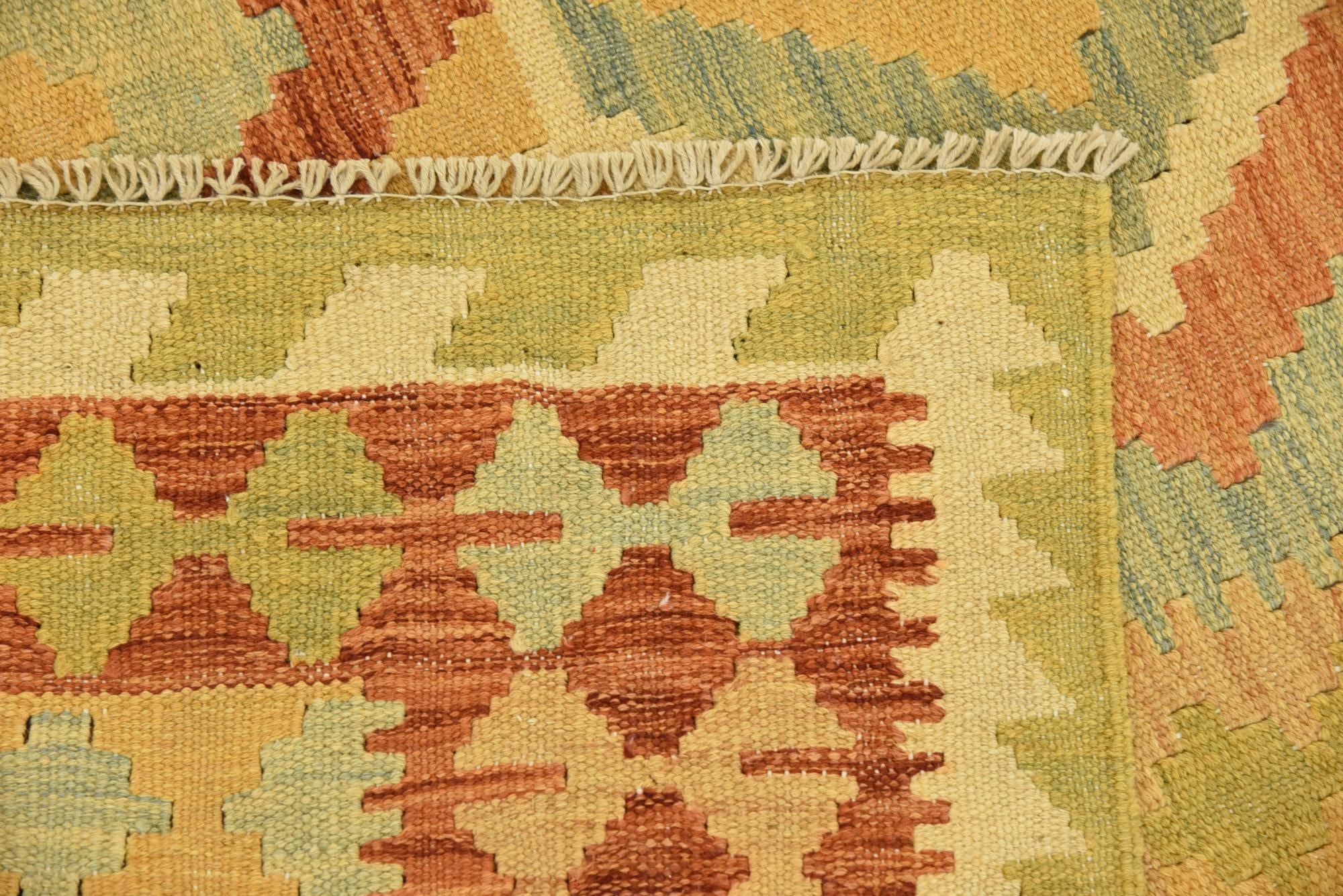 3' 10 x 5' 10 Hand Woven Kilim Waziri Wool Rug