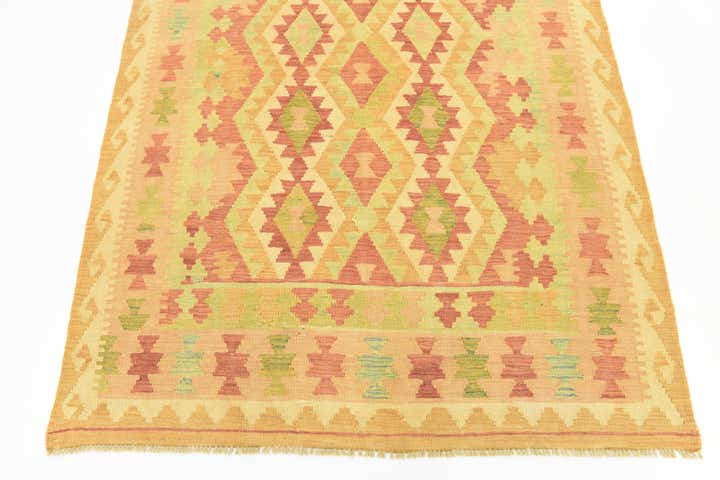 4' 9 x 6' 6 Hand Woven Kilim Waziri Wool Rug
