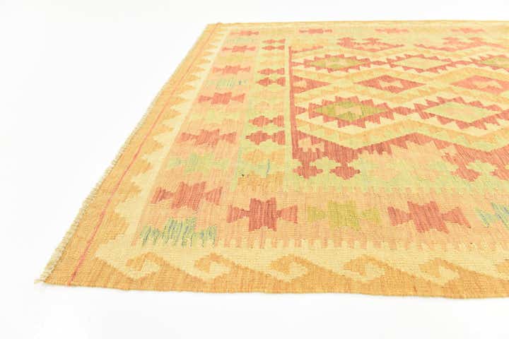 4' 9 x 6' 6 Hand Woven Kilim Waziri Wool Rug
