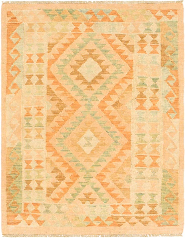 Detail image of 2' 7 x 4' Hand Woven Kilim Waziri Wool Rug