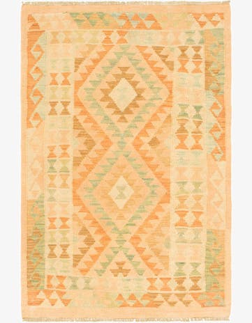 2' 7 x 4' Hand Woven Kilim Waziri Wool Rug